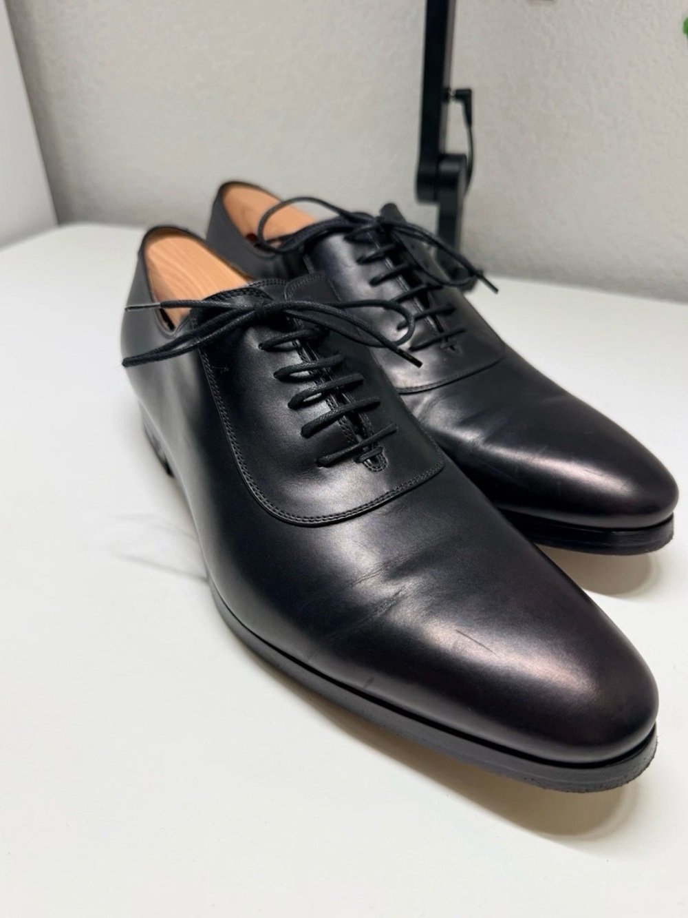 Gucci Men's Black Leather Derby Oxfords
